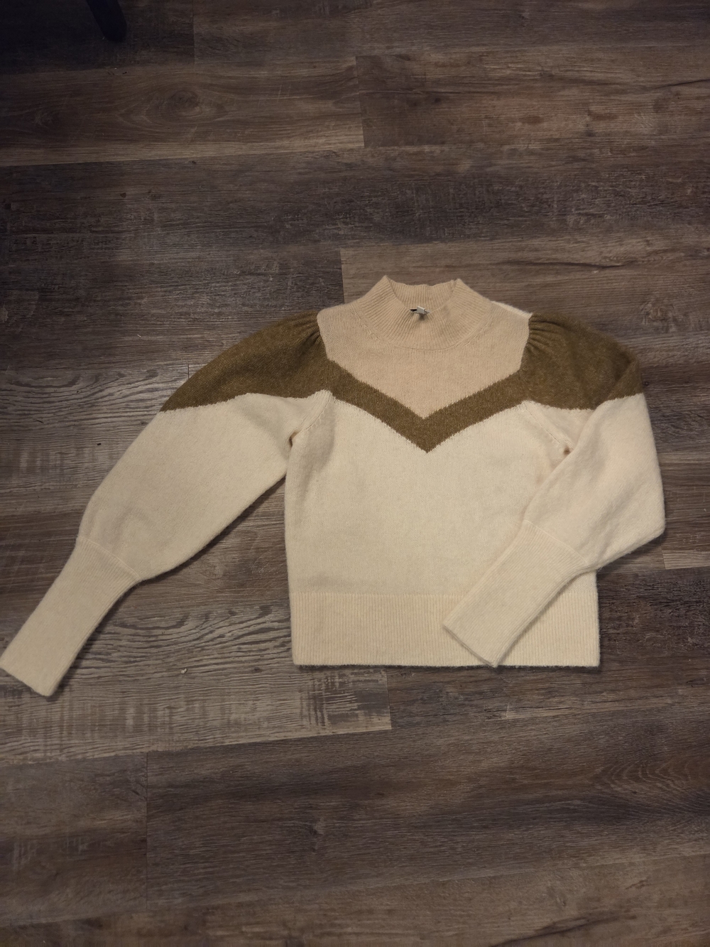 & Other Stories Alpaca Wool Colorblock Mock Neck Sweater Small